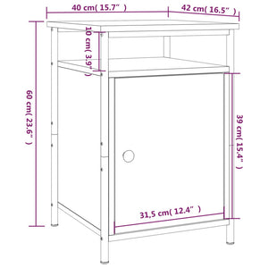 Nachttische 2er Set, Schwarz 40x42x60 cm