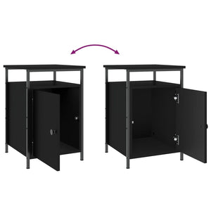 Nachttische 2er Set, Schwarz 40x42x60 cm