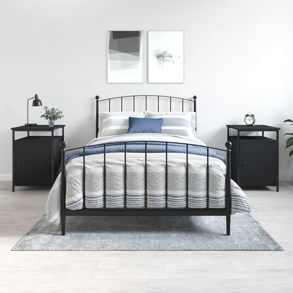 Nachttische 2er Set, Schwarz 40x42x60 cm