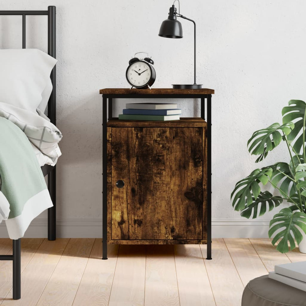 vidaXL Bedside Table Smoked Oak 40x42x60 cm Engineered Wood