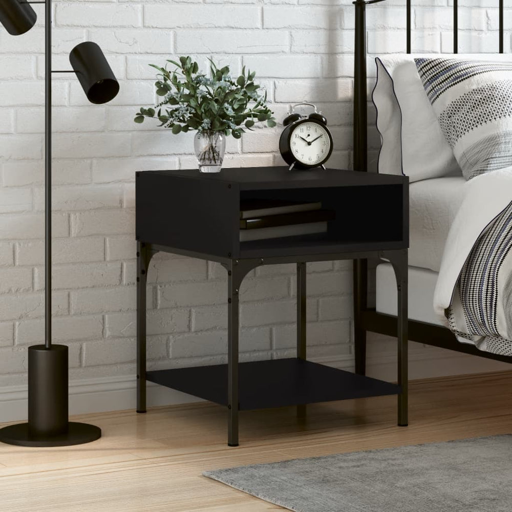 vidaXL Nightstand Black 40x41x50 cm Engineered Wood