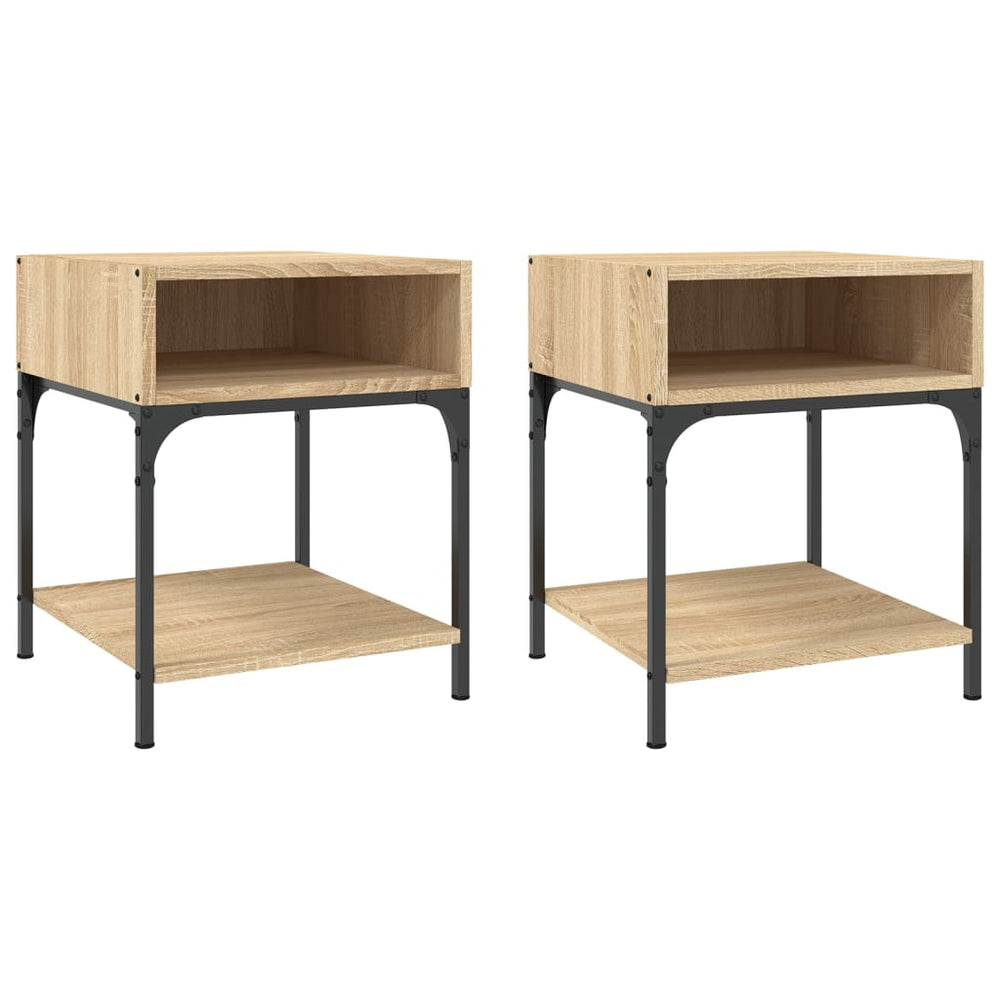 vidaXL Bedside Cabinets 2 pcs Sonoma Oak 40x41x50 cm Engineered Wood