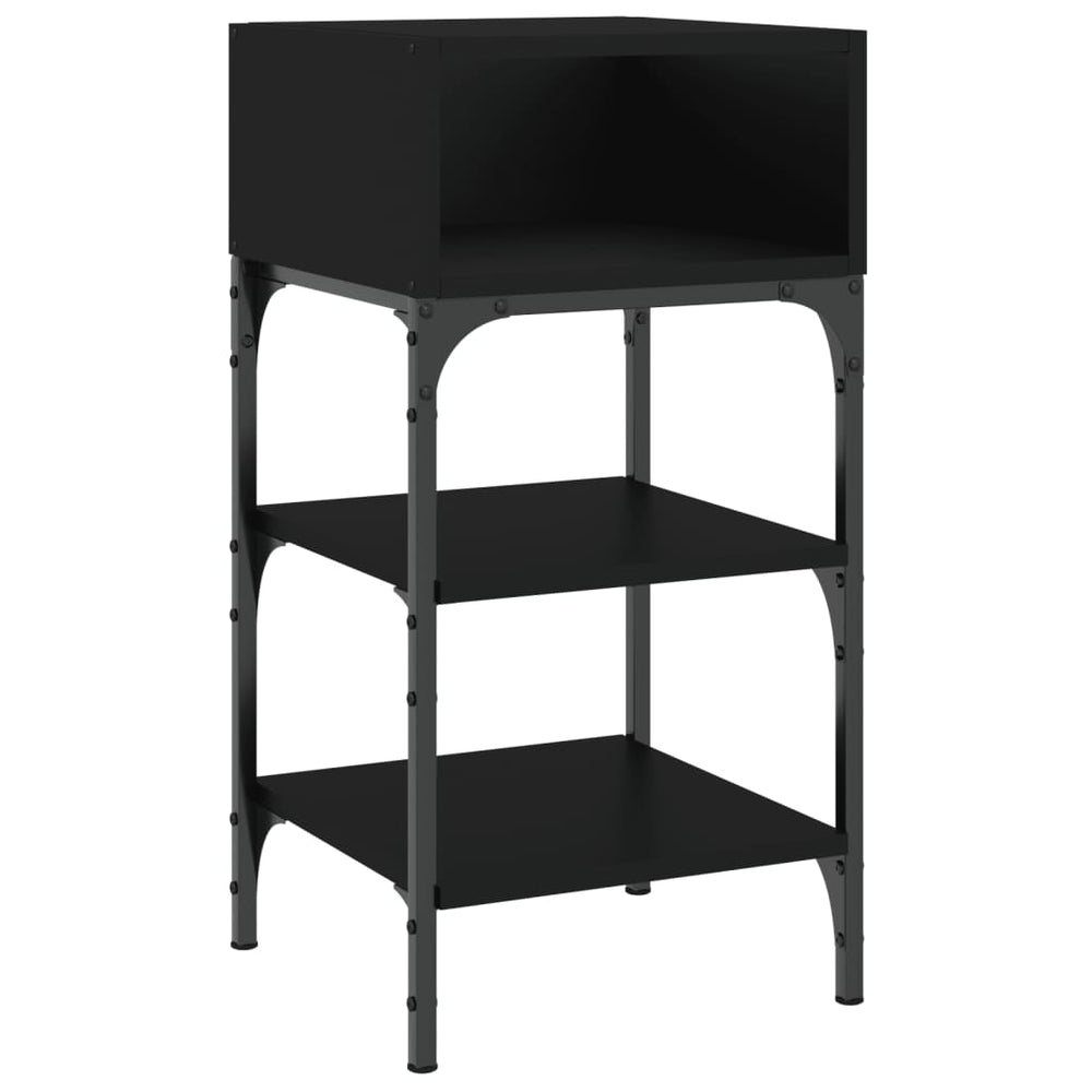 vidaXL Nightstand Black 35x34.5x70 cm Engineered Wood