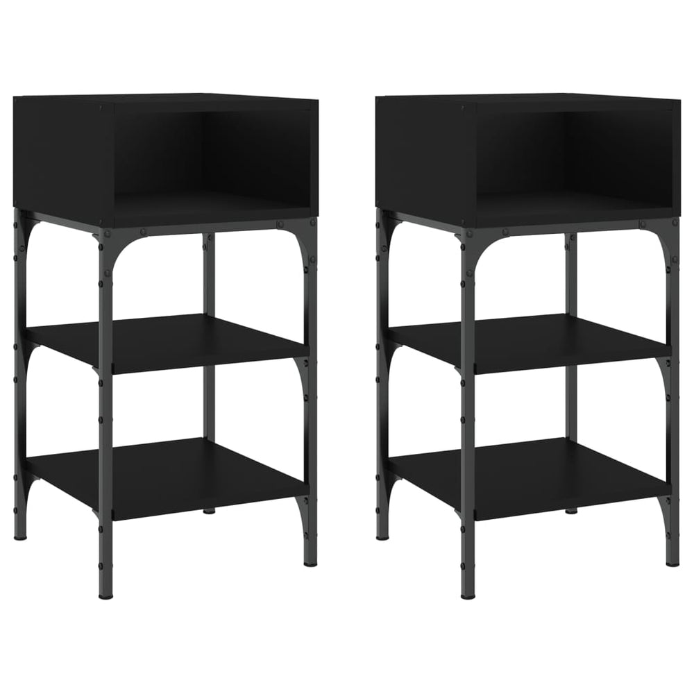 Nachttische Schwarz 2er-Set 35x34,5x70 cm