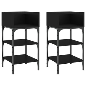 Nachttische Schwarz 2er-Set 35x34,5x70 cm