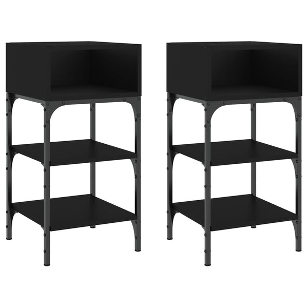 Nachttische Schwarz 2er-Set 35x34,5x70 cm