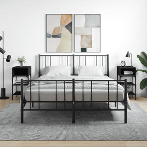 Nachttische Schwarz 2er-Set 35x34,5x70 cm