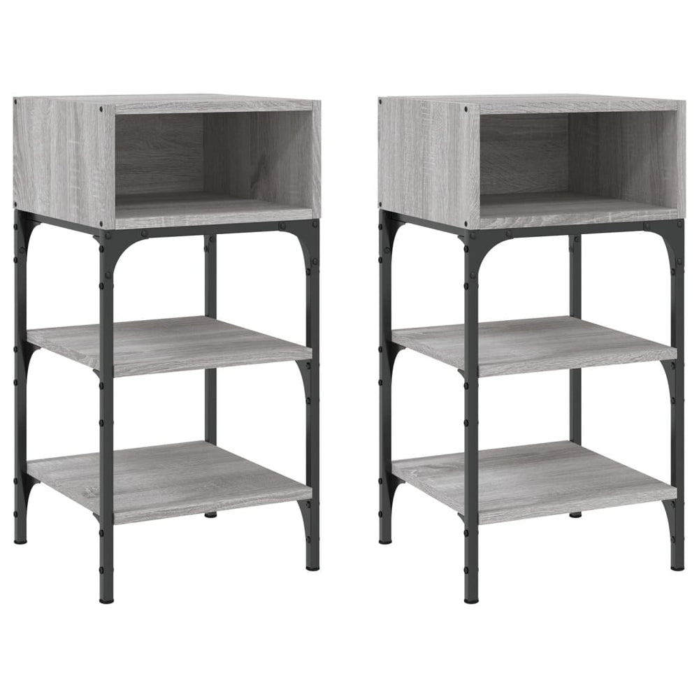 vidaXL Nightstands 2 pcs. Gray Sonoma 35x34.5x70 cm Engineered Wood