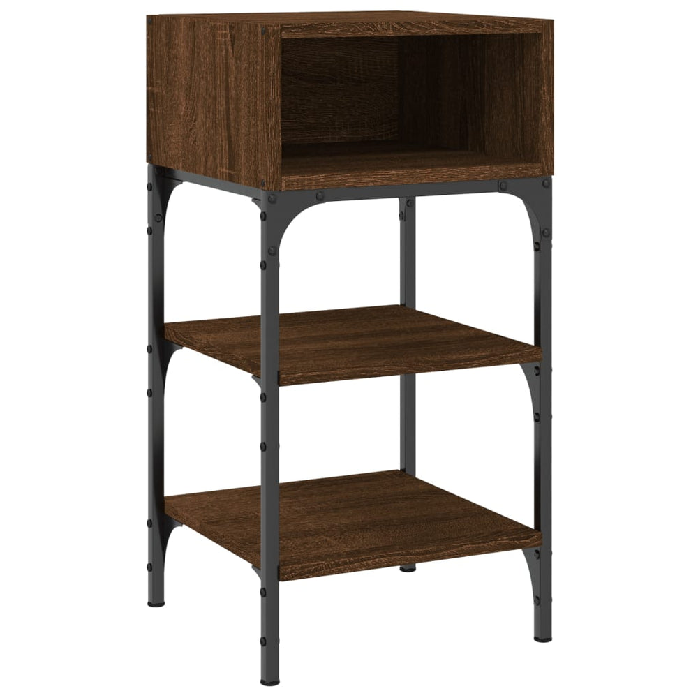vidaXL Bedside Cabinet Brown Oak Look 35x34.5x70 cm Engineered Wood