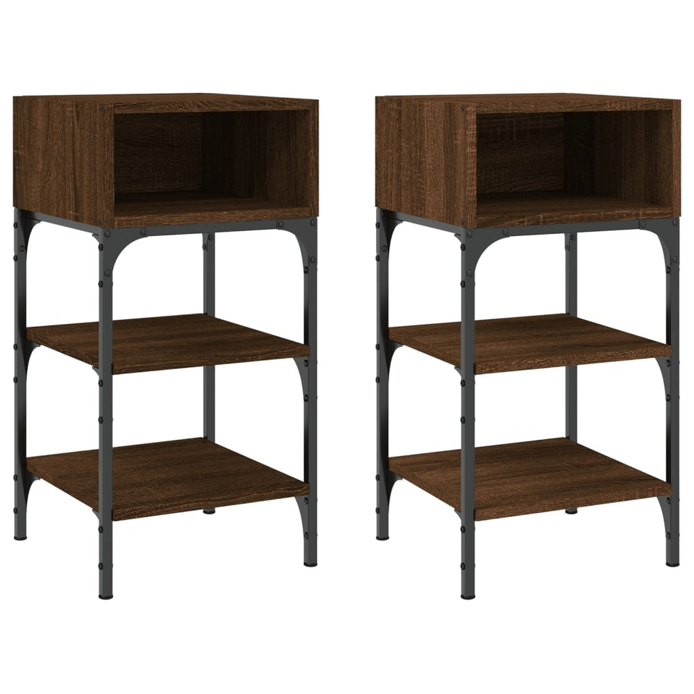vidaXL Nightstands 2 pcs. Brown Oak Effect 35x34.5x70cm Engineered Wood