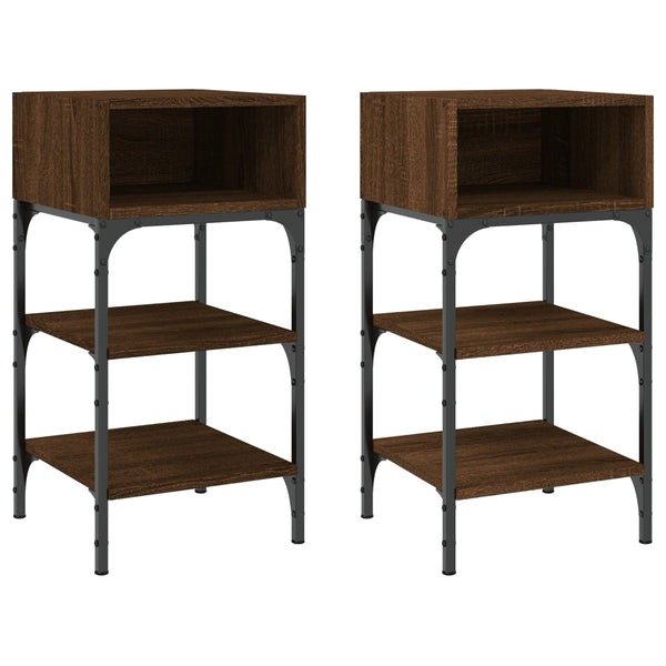 Nachttische 2er Set Eiche Braun 35x34,5x70cm