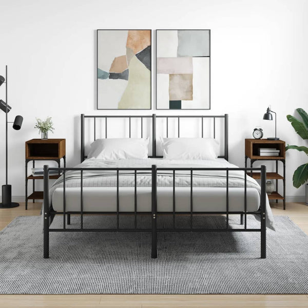 Nachttische 2er Set Eiche Braun 35x34,5x70cm