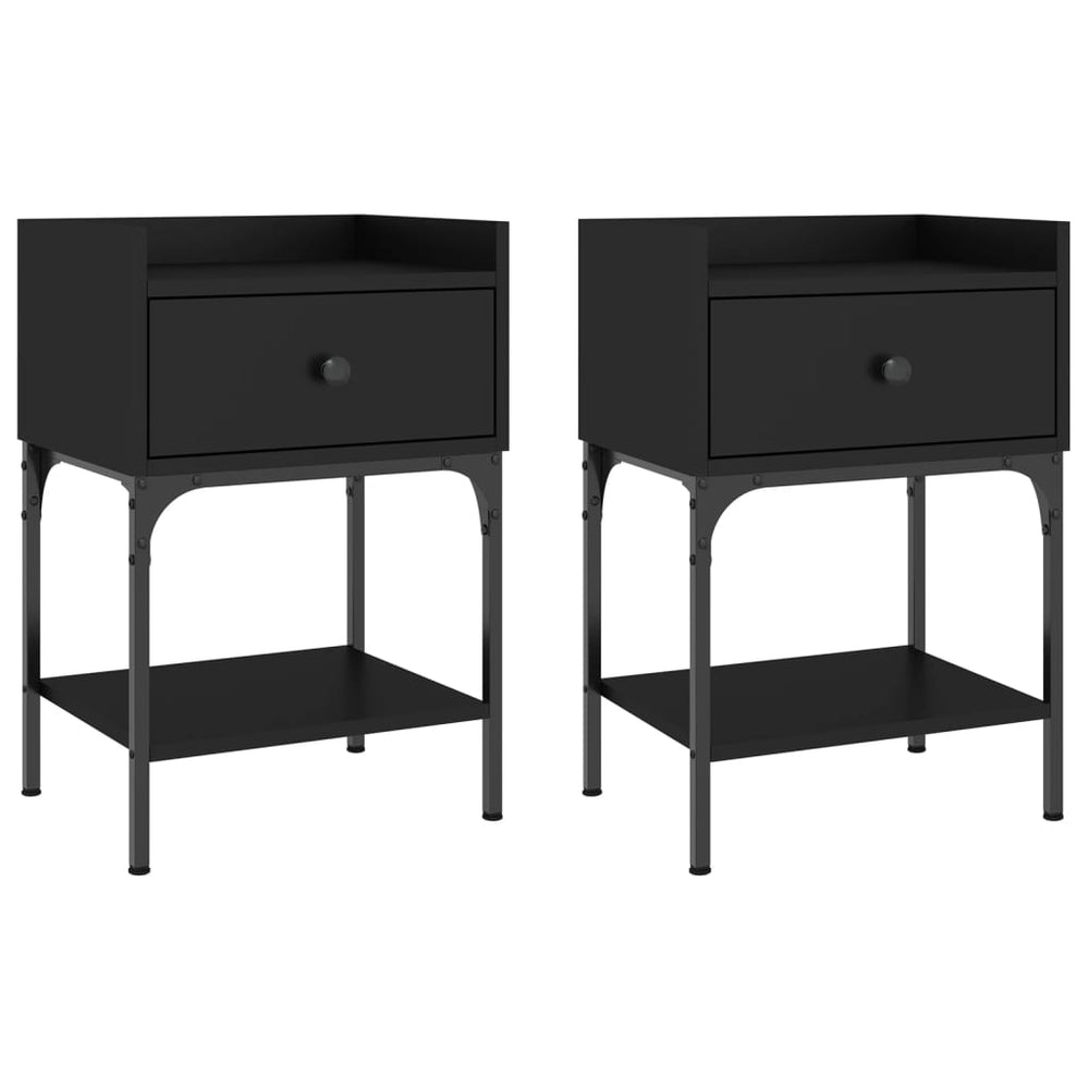 vidaXL Nightstands 2 pcs. Black 40.5x31x60 cm Engineered Wood