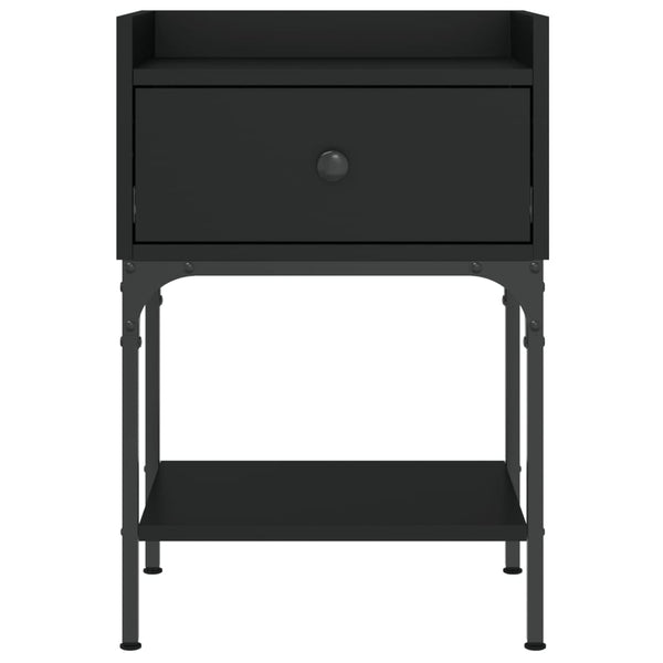 Nachttische Schwarz Holz 2er-Set
