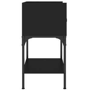 Nachttische Schwarz Holz 2er-Set