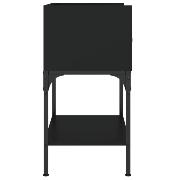 Nachttische Schwarz Holz 2er-Set