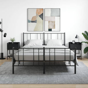 Nachttische Schwarz Holz 2er-Set