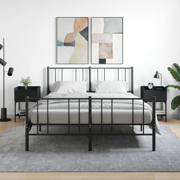 Nachttische Schwarz Holz 2er-Set