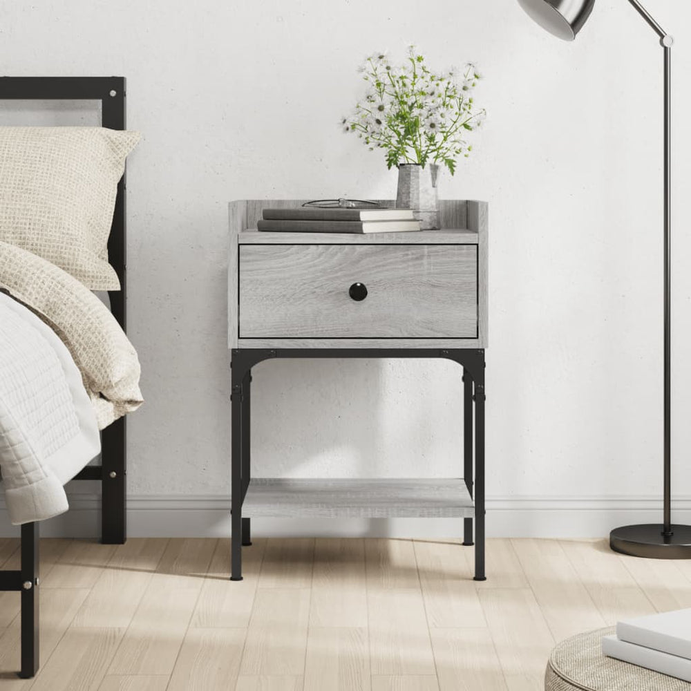 vidaXL Nightstand Gray Sonoma Oak 40.5x31x60 cm Engineered Wood