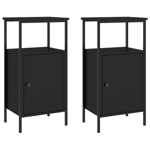 Nachttische 2er Set Schwarz 41x31x80 cm