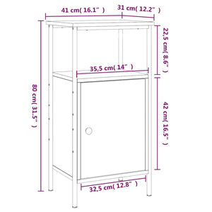 Nachttische 2er Set Schwarz 41x31x80 cm