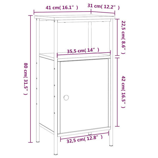 Nachttische 2er Set Schwarz 41x31x80 cm