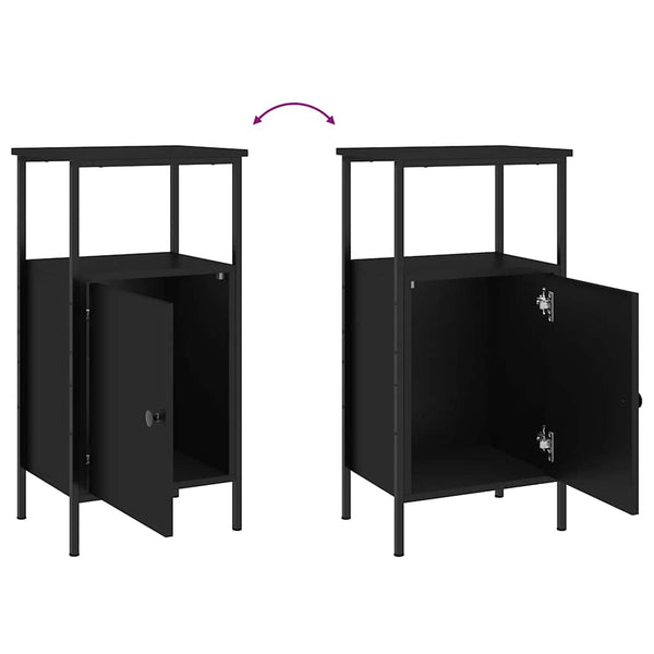 Nachttische 2er Set Schwarz 41x31x80 cm