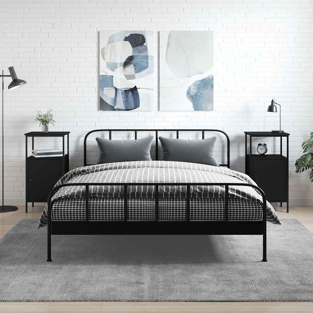 Nachttische 2er Set Schwarz 41x31x80 cm