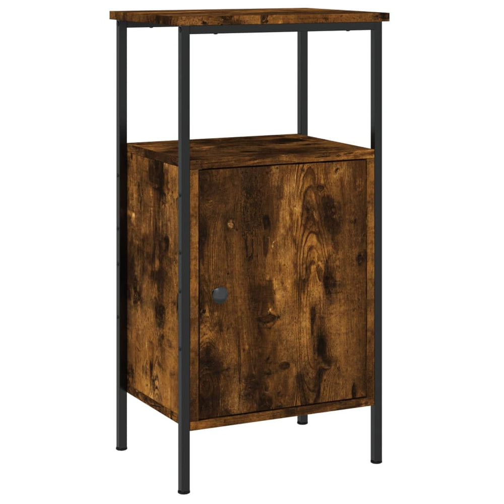 vidaXL Nightstand Smoked Oak 41x31x80 cm Engineered Wood