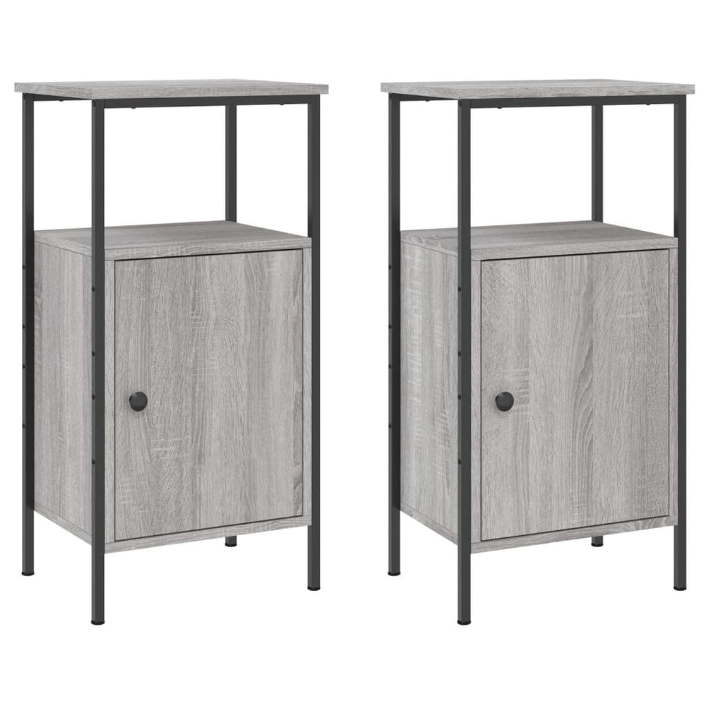 vidaXL Nightstands 2 pcs Gray Sonoma 41x31x80 cm Engineered Wood