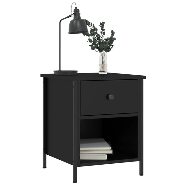 Nachttische 2er Set, Schwarz 40x50 cm