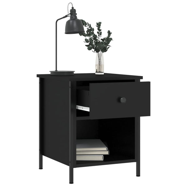 Nachttische 2er Set, Schwarz 40x50 cm