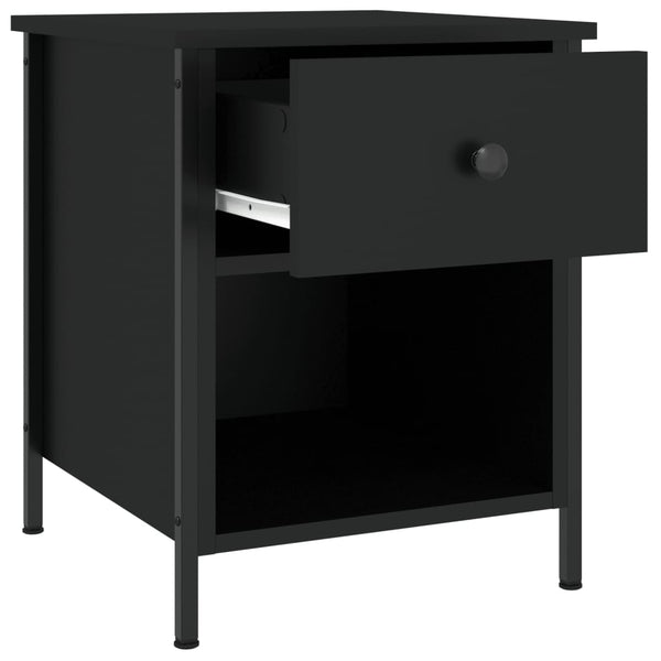 Nachttische 2er Set, Schwarz 40x50 cm