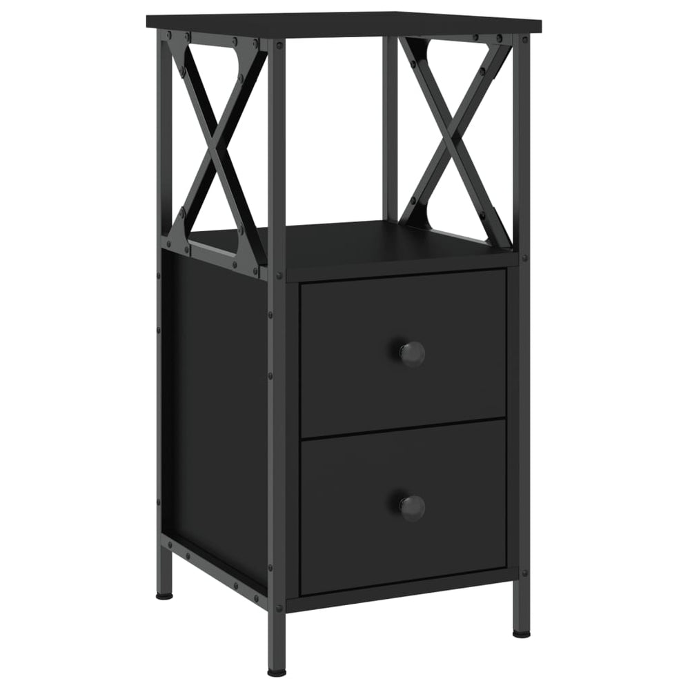 vidaXL Nightstand Black 34x35.5x70 cm Engineered Wood