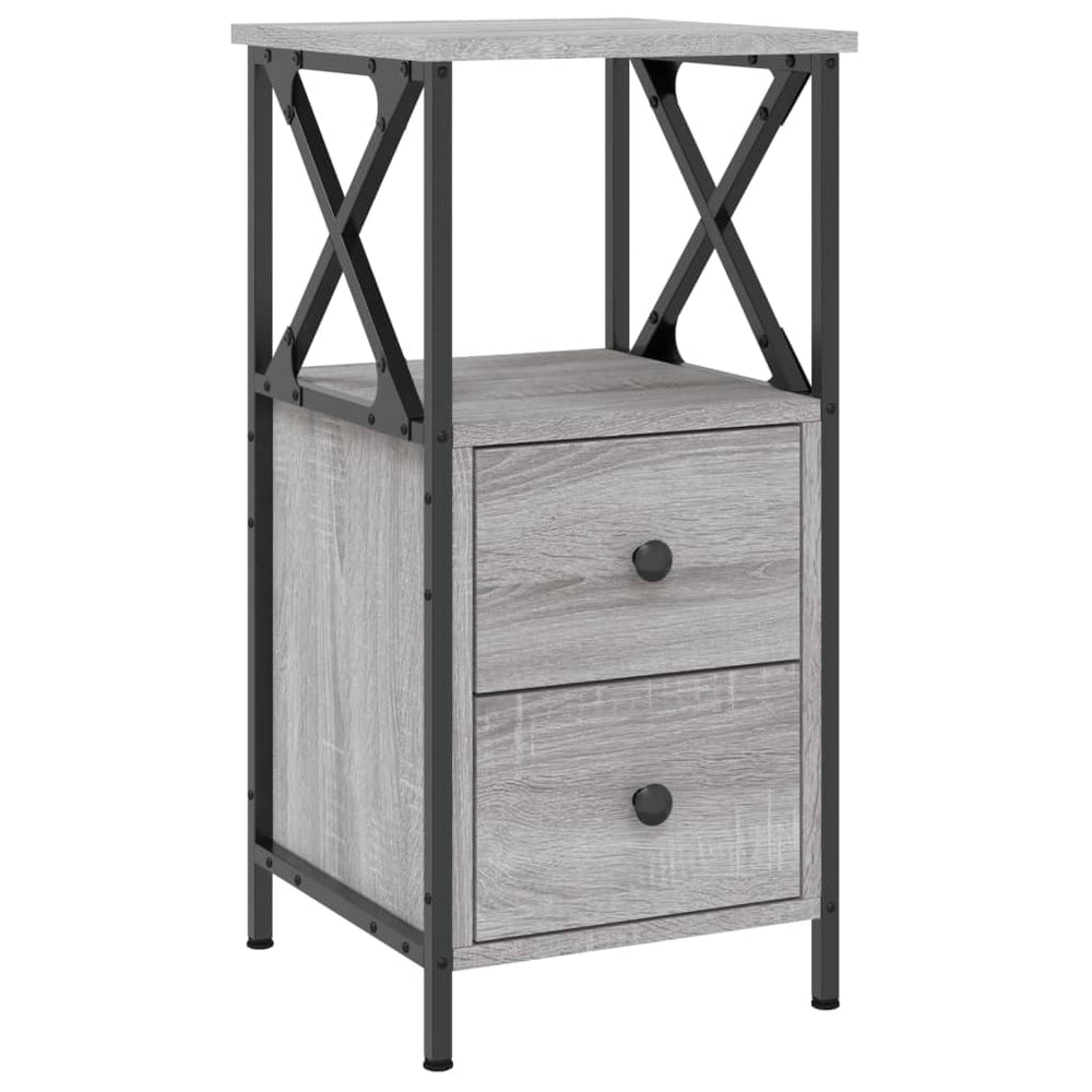 vidaXL Nightstand Gray Sonoma Oak 34x35.5x70 cm Engineered Wood