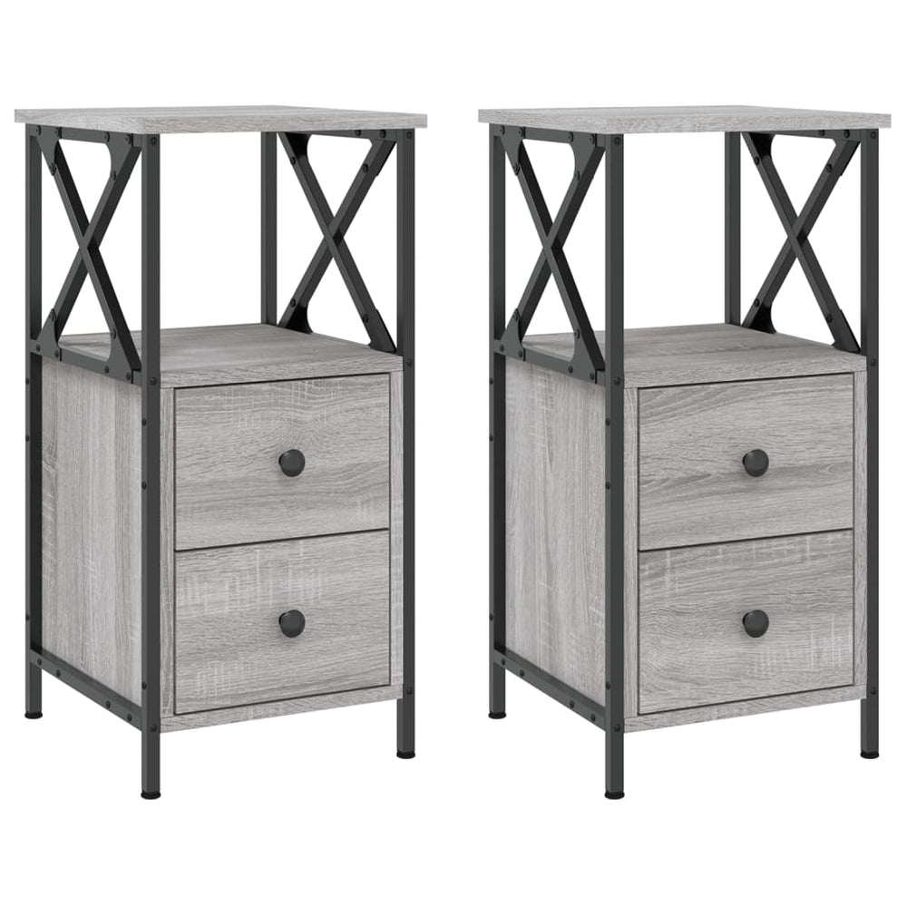 Nachttische 2er Set Grau Sonoma