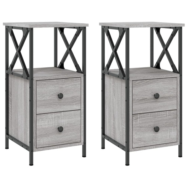 Nachttische 2er Set Grau Sonoma