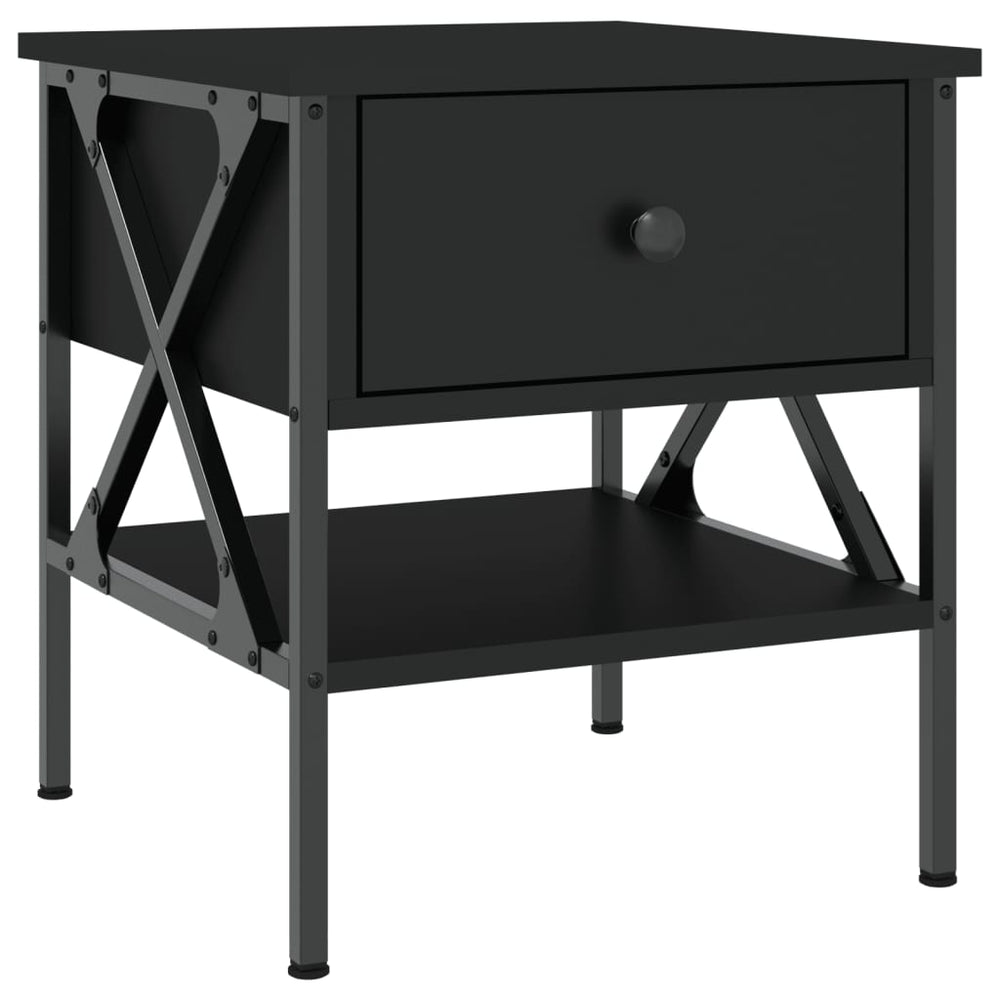 vidaXL Nightstand Black 40x42x45 cm Engineered Wood