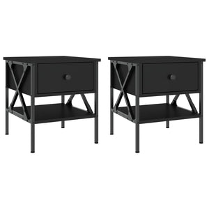 Nachttische 2er Set, Schwarz 40x45 cm