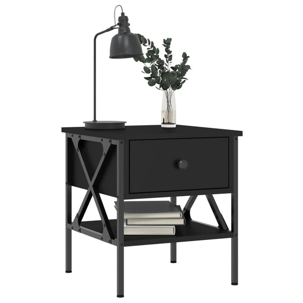 Nachttische 2er Set, Schwarz 40x45 cm