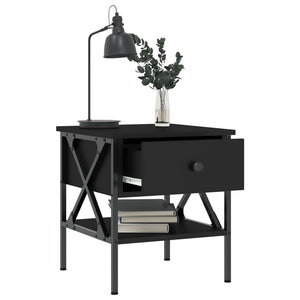 Nachttische 2er Set, Schwarz 40x45 cm