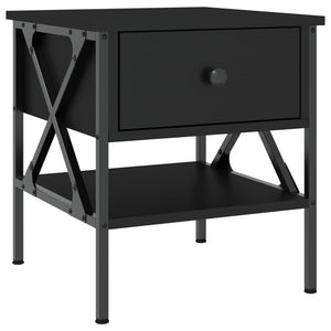 Nachttische 2er Set, Schwarz 40x45 cm