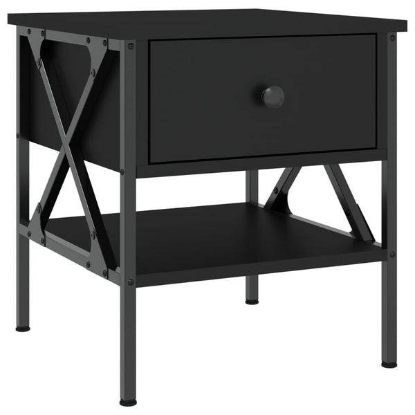Nachttische 2er Set, Schwarz 40x45 cm