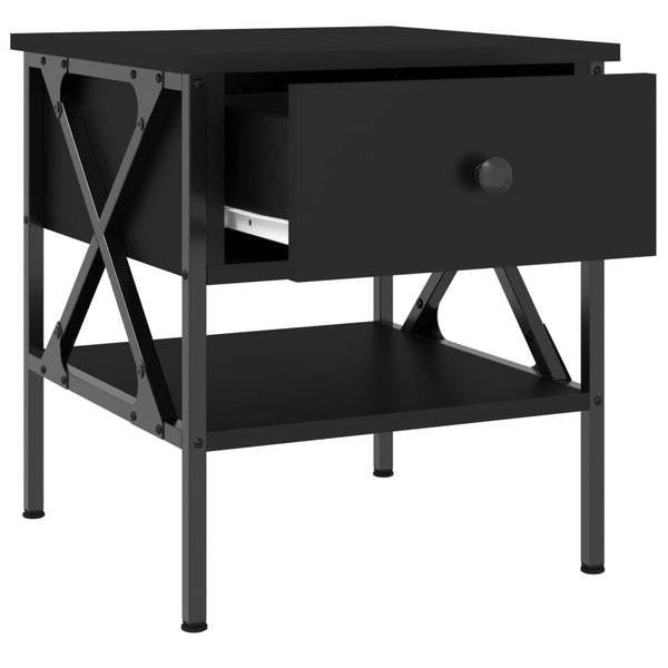 Nachttische 2er Set, Schwarz 40x45 cm