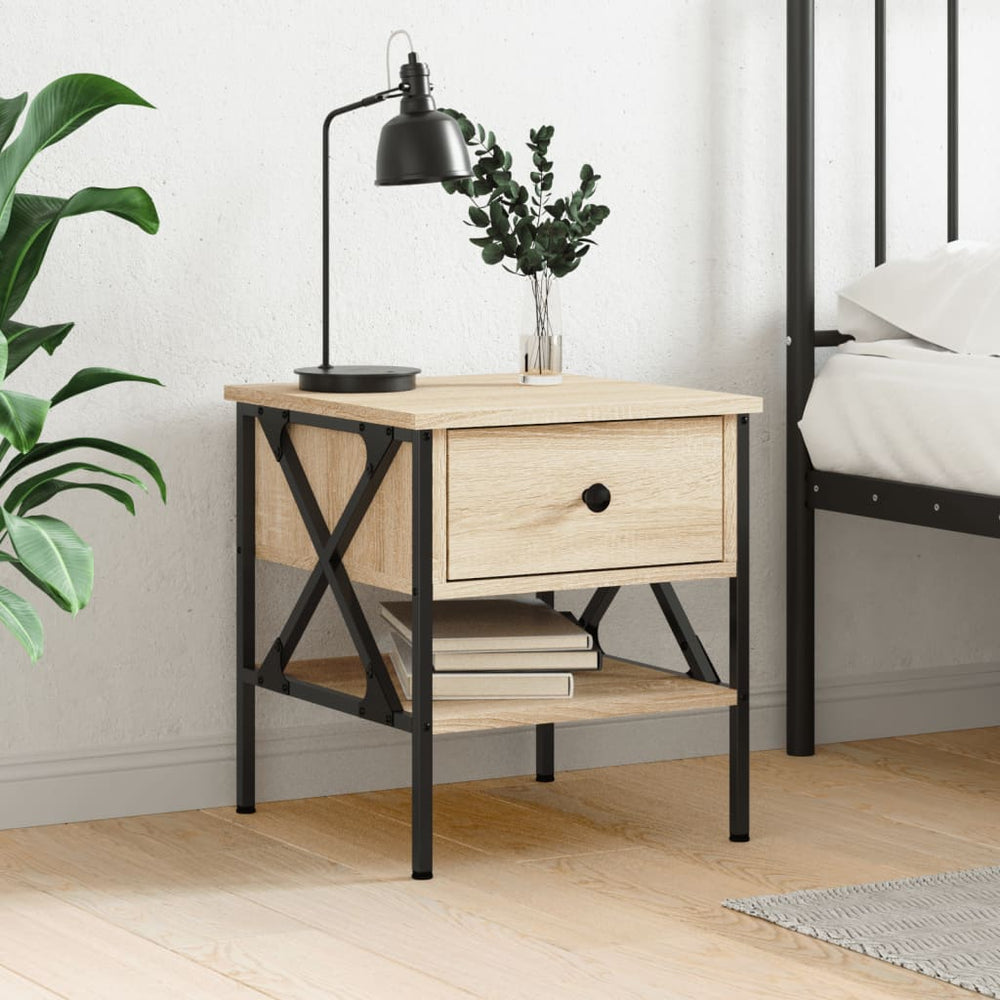 vidaXL Bedside Cabinet Sonoma Oak 40x42x45 cm Engineered Wood