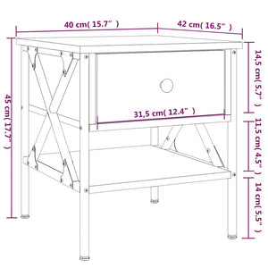 Nachttische 2er Set Räuchereiche 40x42x45cm