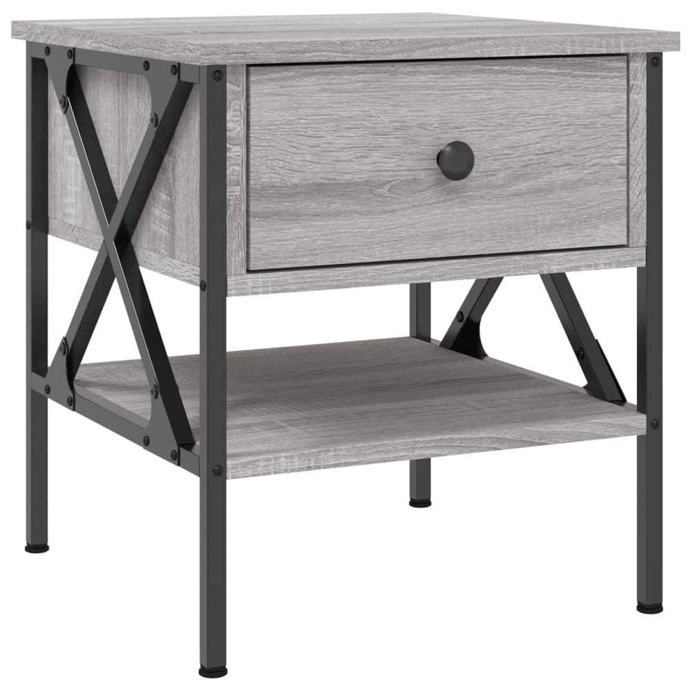vidaXL Nightstand Gray Sonoma Oak 40x42x45 cm Engineered Wood