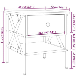 Grauer Nachttisch Sonoma-Eiche 40x42x45 cm