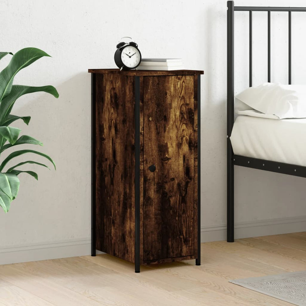 vidaXL Nightstand Smoked Oak 32x42x80 cm Engineered Wood