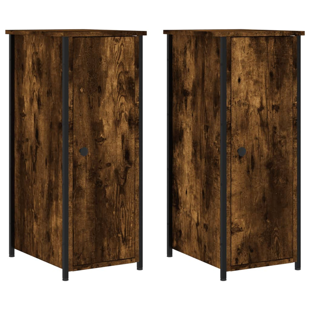 Nachttische 2er Set Räuchereiche 32x42x80cm